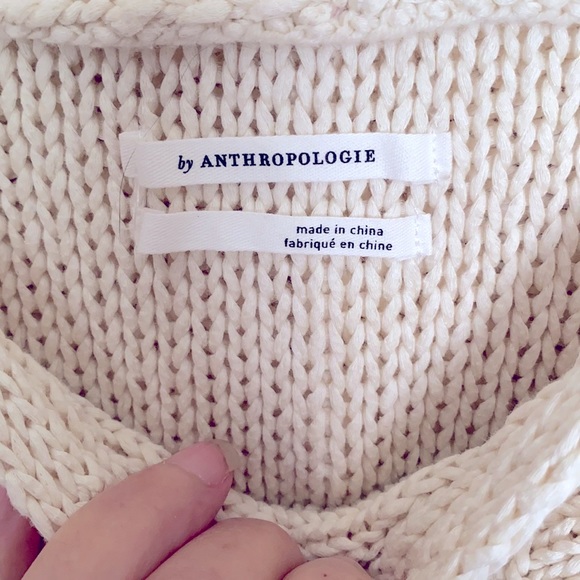 ANTHRO| | Cream Colored Knit Top NWOT - Picture 3 of 5